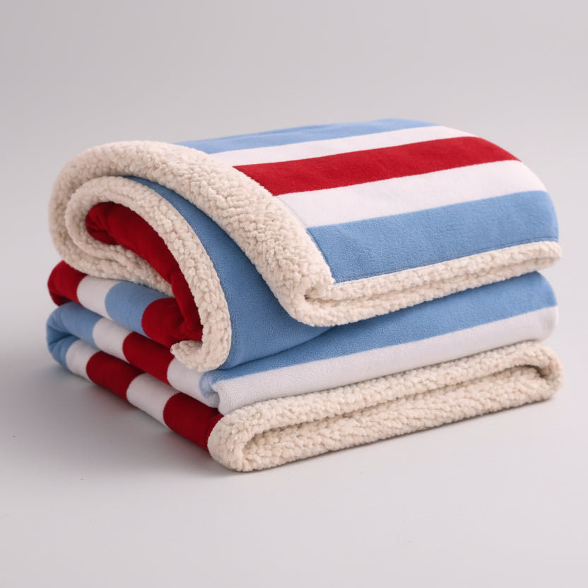 Heritage Stripe Sherpa Blanket