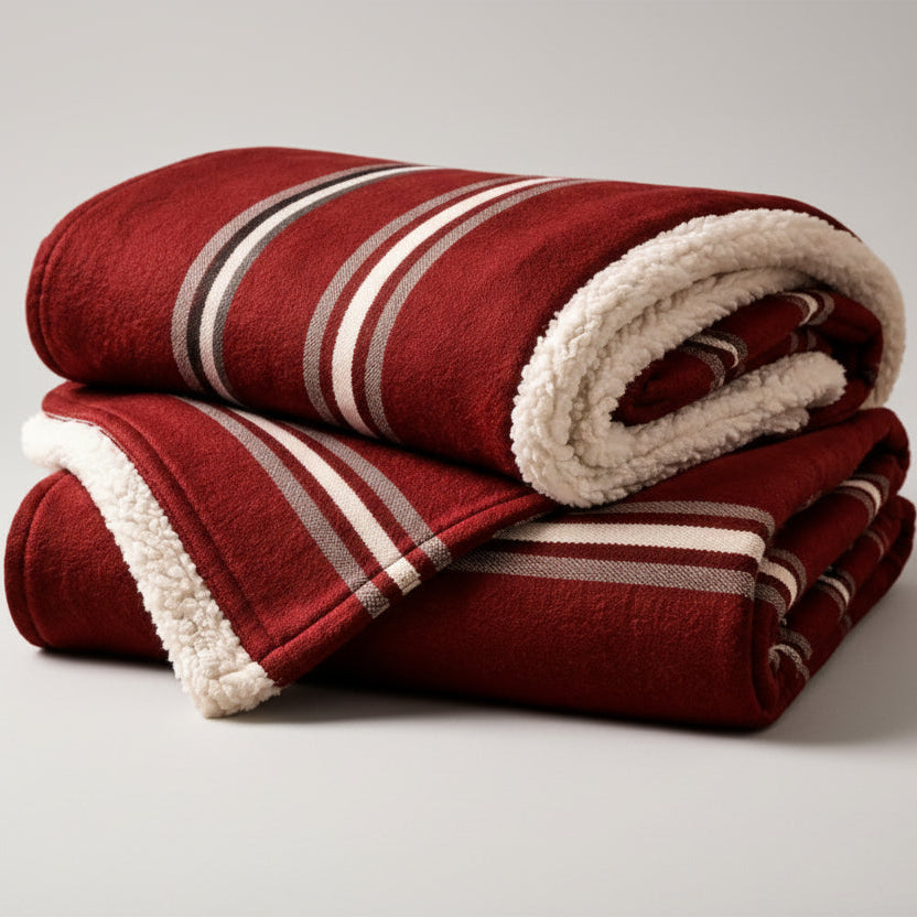 Heritage Stripe Sherpa Blanket